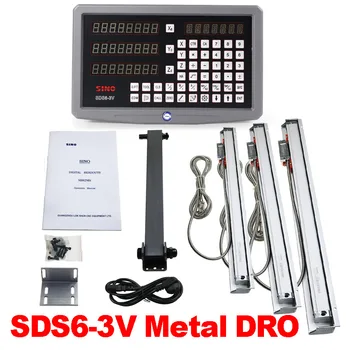 Металлический дисплей SDS6-3V Dro Set Sino и 3ШТ Линейных Весов 5U KA300 YHSINO Стеклянные Линейки Оптические линии от 120 мм до 1020 мм