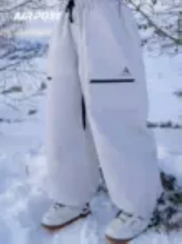 Уличные Мужские Женские лыжные брюки, Зимние Профессиональные сноубордические брюки, Водонепроницаемые ветрозащитные зимние брюки, Дышащая теплая лыжная одежда