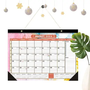 Настенный календарь на 2024 год Январь Декабрь Простой ежемесячный настенный календарь на 12 месяцев для домашнего школьного класса Красочный календарь для