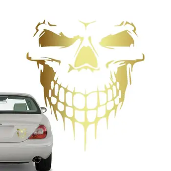 Светоотражающая 3D наклейка на мотоцикл с черепом, автомобильные наклейки для декора окон кузова автомобиля, виниловая наклейка для стайлинга автомобилей, съемные наклейки с черепом