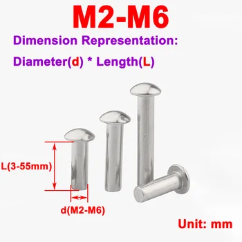 Твердая заклепка M4M5M6 с полукруглой головкой из нержавеющей стали 304