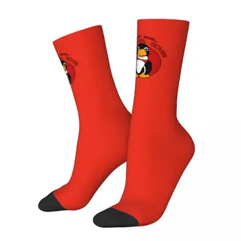 Компрессионные носки Happy Funny для мужчин, с надписью Mr. Flibble, Винтажный анимационный рисунок пингвина Харадзюку, подарочный принт для носков Crew Crazy