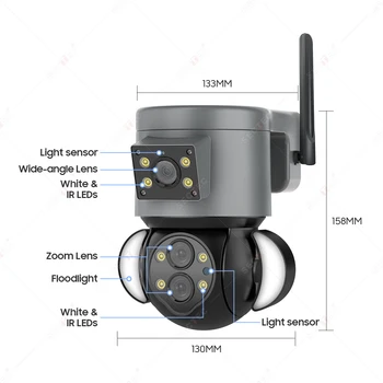 2022 новое поступление Wi-Fi камеры наблюдения, автоматическое отслеживание движения, Ptz IP-камера с инфракрасной камерой ночного видения