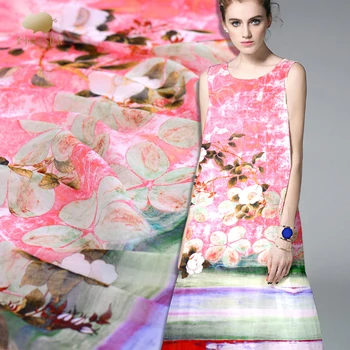шелковая льняная ткань с цифровой печатью 12 мм 140 см китайская шелковая ткань платье чонсам натуральная льняная ткань оптовая продажа льняной ткани