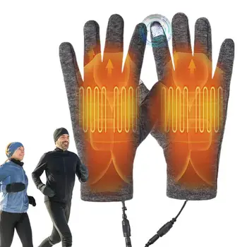 Зимние перчатки с подогревом, теплые Полные пальцы, Водонепроницаемые, Велоспорт, Спорт на открытом воздухе, Бег, Мотоцикл, Лыжи, Флисовые перчатки с сенсорным экраном, гарантия