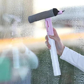 Инструмент для чистки оконных стекол, Двухсторонний демонтируемый стержень, средство для мытья окон, скребок, швабра, ракель, стеклоочиститель с распылителем воды