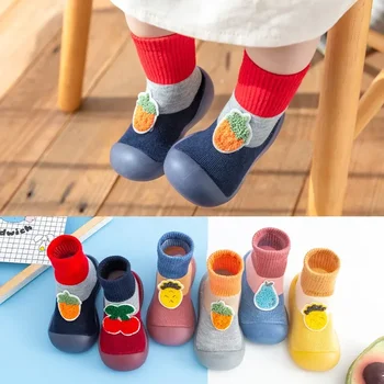 Обувь для младенцев и малышей с мягкой подошвой, детские носки, осенние и зимние домашние носки, мужская и женская детская обувь