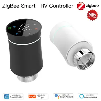 Умный термостат Tuya ZigBee3.0, Клапан привода радиатора, умный регулятор температуры TRV, Голосовое управление для Alexa Google Home