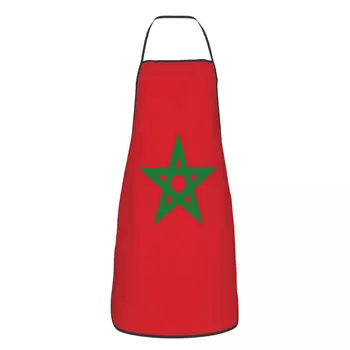 Фартук с флагом Марокко для женщин, мужчин, унисекс, нагрудник для приготовления пищи, Кухонный стол, Шеф-повар, садоводство