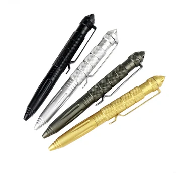 Высококачественная защитная персональная тактическая ручка Шариковая ручка из алюминиевого сплава Многофункциональные инструменты Наружная ручка для самообороны