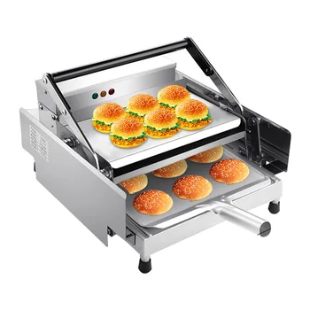 Машина для приготовления гамбургеров, коммерческая полноавтоматическая двухслойная машина для выпечки, небольшая электрическая машина для приготовления гамбургеров
