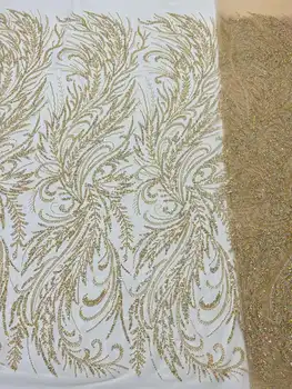 JPXB Африканские кружевные ткани с пайетками и бисером 2023, высококачественная кружевная ткань с последовательной вышивкой, Французская Нигерийская кружевная ткань для свадебного шитья