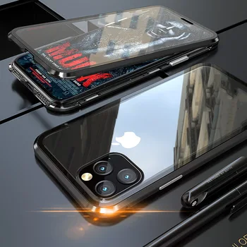 Магнитный металл Для iphone 12 11 pro max case coque Двустороннее стекло Для iphone 12 11 Pro 12 mini case cover чехол для телефона coque