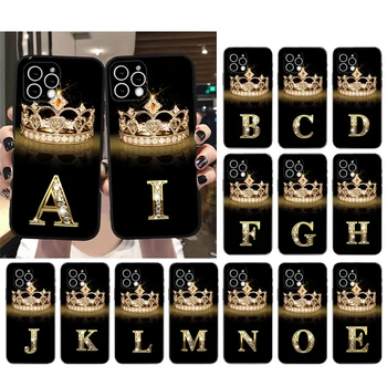Чехол Для телефона iphone 15 14 Pro Max 13 12 11 Pro Max 12 13 mini 14 Plus Diamond Crown Letter Case Funda