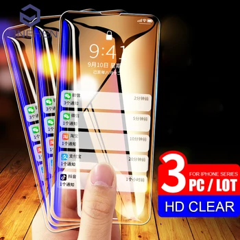 3ШТ Закаленное Стекло Для iPhone 11 12 13 14 15 Pro XR X XS Max Защитная Пленка Для Экрана Для iPhone 14 12 Pro Mini 7 8 6 6S Plus SE Glass