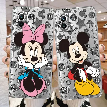 D-Disney Микки и Минни Маус Чехол Для Телефона Xiaomi Mi 13 Pro 11 8 M5 X5Pro 12 10S F3 X3 NFC 7 Мягкий 10T C40 10 Прозрачная Крышка