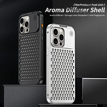 Металлический корпус из алюминиевого сплава с радиатором для iPhone 15 Pro Max 14 Plus 13 12 С сильным отводом тепла с помощью металлического диффузора для ароматизации