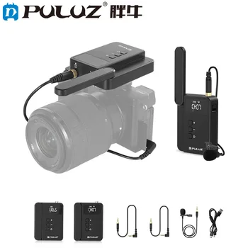 Двухканальная беспроводная микрофонная система PULUZ с передатчиком и приемником для зеркальных камер и видеокамер