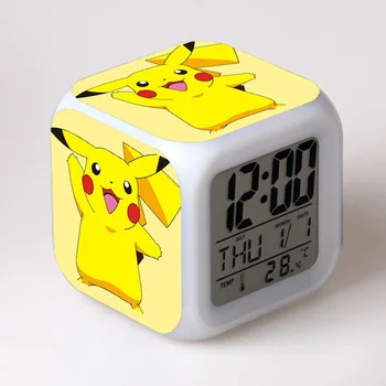 Будильник Pokemon Pikachu, детские подарки, Студенческие подарки, цветной будильник, квадратные часы