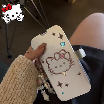 Sanrio Hello Kitty чехол для iPhone 15 Kawaii Anime Anti Drop Flip Cover iPhone 7 8p 14promax Милые мультяшные чехлы для девочек Рождественские подарки