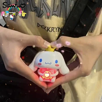Sanrio Kawaii Love, игрушка Cinnamoroll для подруги, Мультфильм, Чем Сердце, Корона, пресс-лампа для собак, Детская игрушка, подарок на день рождения