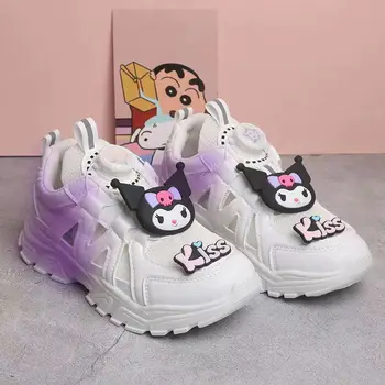 Sanrio Cinnamoroll / Новые детские кроссовки для бега с вращающимися кнопками, дышащие сандалии с сеткой для мальчиков и девочек, милый подарок