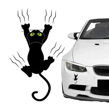 Наклейка с изображением кошки на автомобиль, Мультяшные наклейки с изображением кошки на окно автомобиля, Украшение фестиваля на стену, наклейка на дверь, спальню, багажник