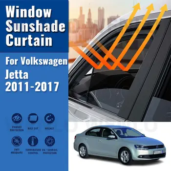 Для VW Jetta 2011-2017 Автомобильный солнцезащитный козырек с магнитной рамкой переднего лобового стекла, глухая шторка, солнцезащитный козырек заднего бокового окна