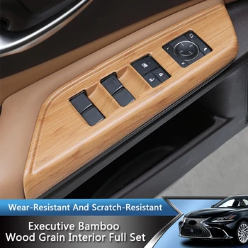 QHCP Внутренняя Отделка Автомобиля Executive Bamboo Wood Grain Рамка Переключения Передач Наклейка На Рулевое Колесо Для Lexus ES 200 260 300H18-23