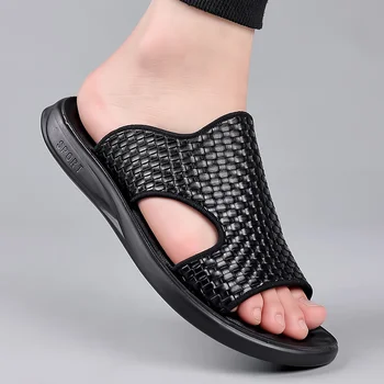 2023 Летняя новая пляжная обувь, уличные мужские сандалии, нескользящие повседневные сандалии с мягкой подошвой, мужские шлепанцы Tide