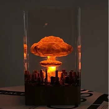 лампа с бомбой ядерного взрыва 10 см, Беспламенная лампа для декора гостиной во дворе, 3D ночник, перезаряжаемое украшение дома