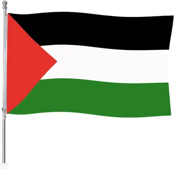 Государственный флаг Палестины 3x5 Футов - Палестинский Национальный баннер с Латунными Люверсами, устойчивыми к выцветанию для внутренних работ на открытом воздухе