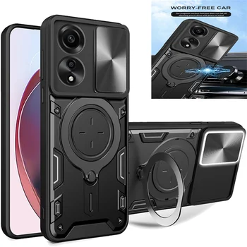 Роскошное Магнитное Металлическое кольцо Kicstand Funda, устанавливаемое на Автомобиле на 360 Градусов, для Honor X6A X5 Plus WOD-LX3 Case Slide Window Protect Lens