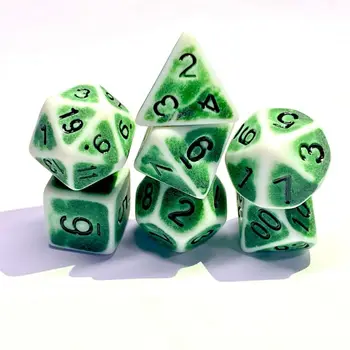 7 шт. Акриловый Многогранный набор кубиков с ретро-эффектом для настольных игр DND, уникальные фишки для настольных игр RPG, принадлежности для вечеринок