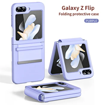 Модный Кожаный Чехол-Браслет Для Samsung Galaxy Z Flip 5 4 3 Zflip5 Flip4 ZFlip flip3 Жесткий ПК Ремешок На Запястье Противоударный Чехол