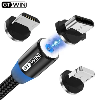 Магнитный зарядный кабель GTWIN Micro Type C Зарядка для iPhone 12 Pro Max Samsung Xiaomi Huawei Мобильный телефон USB Кабель Зарядное устройство