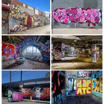 Фоны для фотосъемки из художественной ткани SHUOZHIKE, Граффити, Студийный реквизит, Винтажная Кирпичная стена, фон для фотосъемки OCK-02