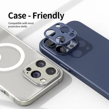 Алюминиевая металлическая защитная пленка для объектива задней камеры iPhone 15 Pro Max 15Pro, Защитная пленка для экрана, кольцевая пленка для объектива из сплава