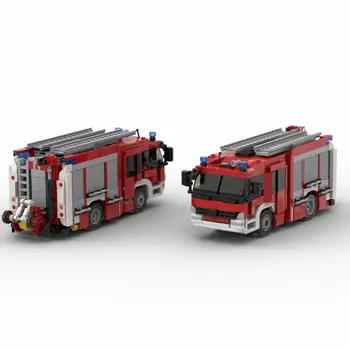 Функциональная и воспроизводимая Пожарная Машина Rescue Vehicle 1019 Частей MOC Build