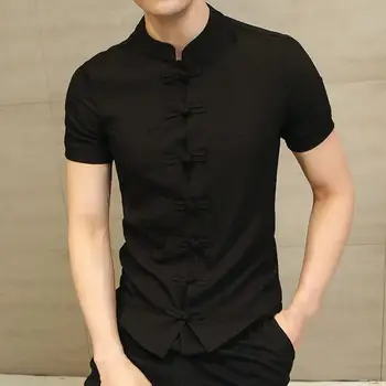 Мужская Верхняя Тонкая Однобортная Рубашка В Китайском стиле 한국 가을옷