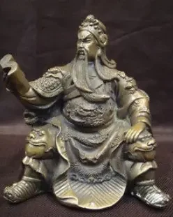 Китайская бронзовая статуя исторического героя Гуаньюй Бесплатная доставка