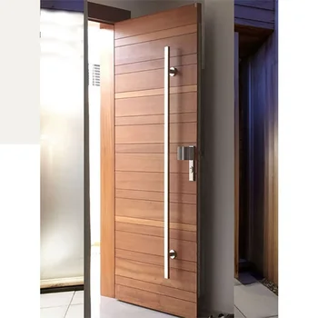 Изготовленные на заказ деревянные входные двери Современный вход в дом, спроектированная поворотная дверь из массива дерева