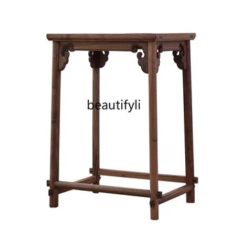 Новый угловой столик в китайском стиле журнальный столик Zen Домашний балконный столик Чайный столик Диван из старого вяза Приставной столик