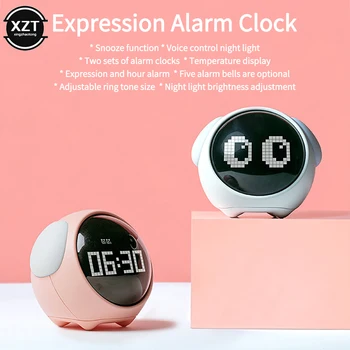 Многофункциональные настольные Часы Expression Alarm Clock Пиксельный будильник Прикроватный Детский Ночной будильник Smart Alarm Clock Детский