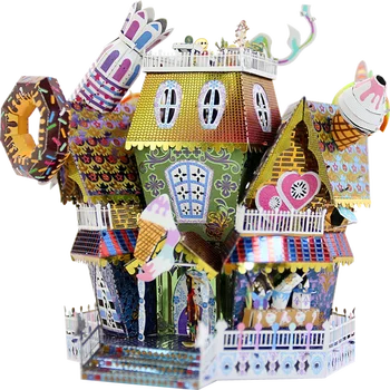 3D Металлическая Головоломка Candy House Model Building Kits со Светом DIY 3D Лазерная Резка Головоломки для Взрослых Подарки на День Рождения Домашний Декор