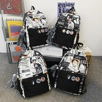 Цельный школьный рюкзак для мальчиков, школьная сумка с 3D принтом, модные рюкзаки Luffy, сумки для ноутбуков, студенческая сумка, школьная сумка, детский подарок