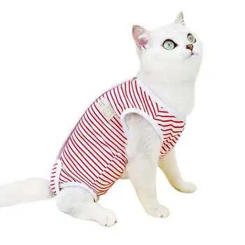 Штаны для домашних животных Полосатый костюм для кастрации домашних животных Застежка-лента Одежда для восстановления собак Кошек