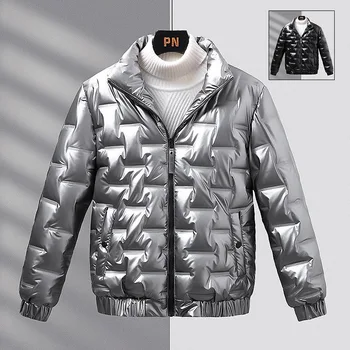 2023 Осенне-Зимняя Новая Модная куртка с Хлопковой Подкладкой, Мужская Повседневная Свободная Толстая Теплая Высококачественная куртка Большого Размера M-5XL