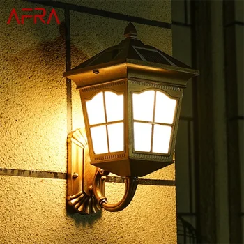 Наружные солнечные настенные бра AFRA Light LED Водонепроницаемый IP65 Современный светильник для украшения крыльца дома