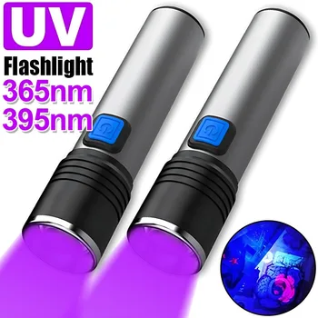 Мини-УФ-фонарик 365 /395нм Ультрафиолетовый Blacklight USB Перезаряжаемый фиолетовый Linternas Ковер Детектор мочи домашних животных Поймать Скорпиона
